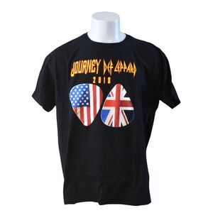 Journey Def Leppard Band Tee Black 2018 Tour Rock'n'Roll